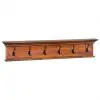 vidaXL Wall Mounted Coat Rack 100x10x20 cm Black Solid Teak Wood