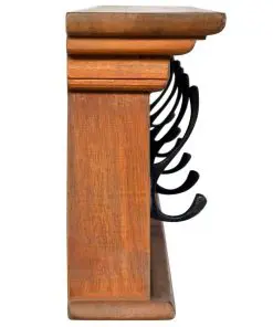 vidaXL Wall Mounted Coat Rack 100x10x20 cm Black Solid Teak Wood