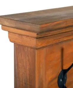 vidaXL Wall Mounted Coat Rack 100x10x20 cm Black Solid Teak Wood