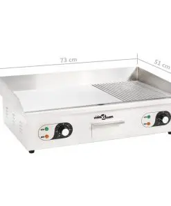 vidaXL Electric Griddle Stainless Steel 4400 W 73x51x23 cm