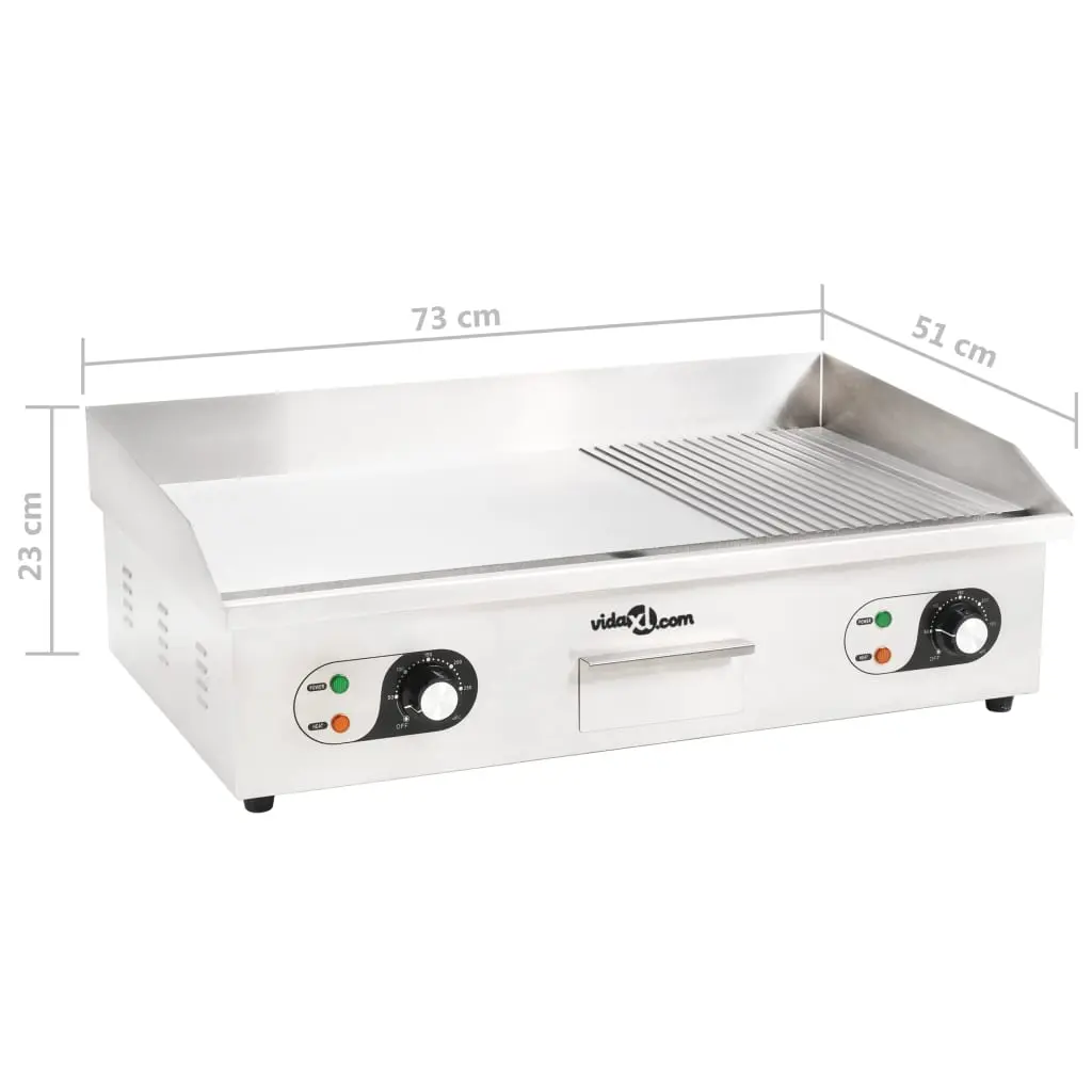 vidaXL Electric Griddle Stainless Steel 4400 W 73x51x23 cm