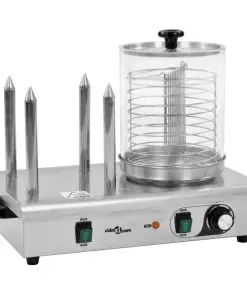 vidaXL Hot Dog Warmer with 4 Rods Stainless Steel 550 W