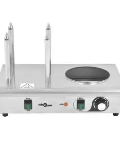 vidaXL Hot Dog Warmer with 4 Rods Stainless Steel 550 W