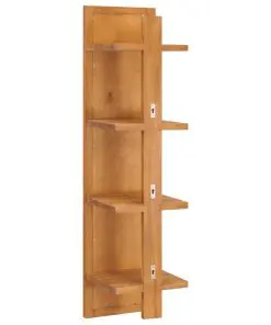 vidaXL Wall Mirror with Shelves 30x30x120 cm Solid Teak Wood