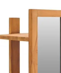 vidaXL Wall Mirror with Shelves 30x30x120 cm Solid Teak Wood