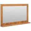 vidaXL Wall Mirror with Shelf 100x12x60 cm Solid Teak Wood