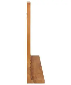 vidaXL Wall Mirror with Shelf 100x12x60 cm Solid Teak Wood
