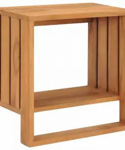 vidaXL Wall-mounted Towel Rack 35x20x35 cm Solid Teak Wood