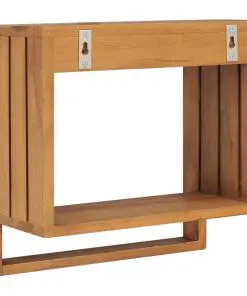 vidaXL Wall-mounted Towel Rack 35x20x35 cm Solid Teak Wood