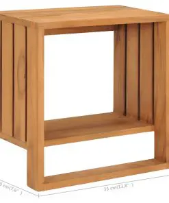 vidaXL Wall-mounted Towel Rack 35x20x35 cm Solid Teak Wood