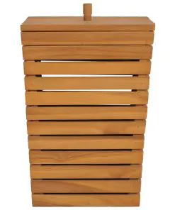 vidaXL Laundry Basket 30x30x45 cm Solid Teak Wood