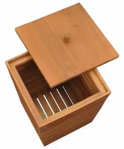 vidaXL Laundry Basket 30x30x45 cm Solid Teak Wood