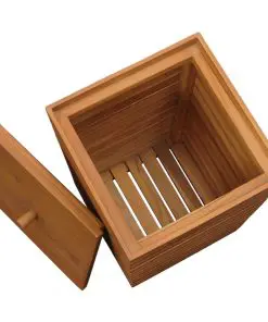 vidaXL Laundry Basket 30x30x45 cm Solid Teak Wood