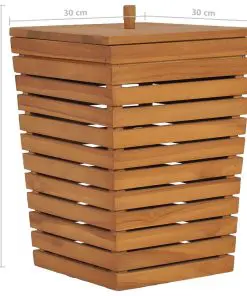 vidaXL Laundry Basket 30x30x45 cm Solid Teak Wood
