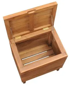 vidaXL Laundry Basket 40x30x45 cm Solid Teak Wood