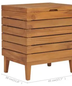 vidaXL Laundry Basket 40x30x45 cm Solid Teak Wood