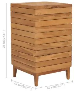vidaXL Laundry Basket 40x40x70 cm Solid Teak Wood