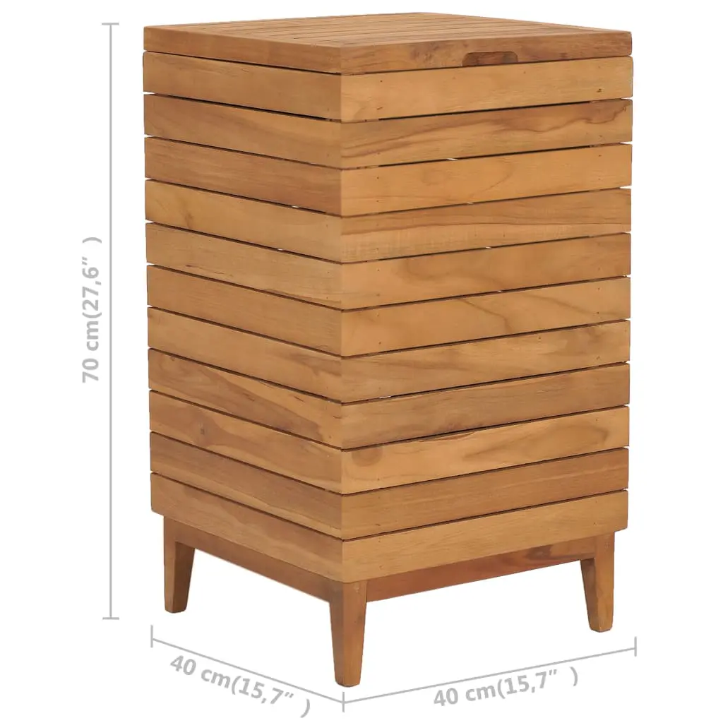 vidaXL Laundry Basket 40x40x70 cm Solid Teak Wood