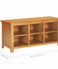 vidaXL Shoe Rack 90x37x45 cm Solid Oak Wood