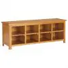 vidaXL Shoe Rack 120x37x45 cm Solid Oak Wood