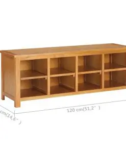 vidaXL Shoe Rack 120x37x45 cm Solid Oak Wood