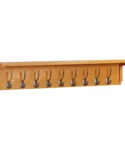 vidaXL Coat Rack 90x16x16 cm Solid Oak Wood