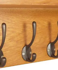 vidaXL Coat Rack 90x16x16 cm Solid Oak Wood