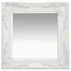 vidaXL Wall Mirror Baroque Style 40×40 cm White