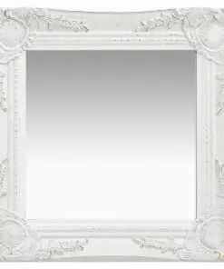 vidaXL Wall Mirror Baroque Style 40×40 cm White