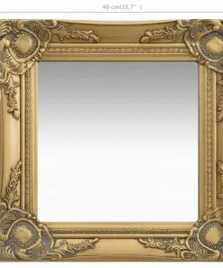 vidaXL Wall Mirror Baroque Style 40×40 cm Gold