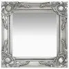 vidaXL Wall Mirror Baroque Style 40×40 cm Silver