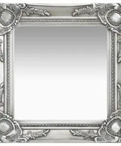 vidaXL Wall Mirror Baroque Style 40×40 cm Silver