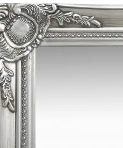 vidaXL Wall Mirror Baroque Style 40×40 cm Silver