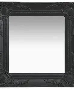 vidaXL Wall Mirror Baroque Style 40×40 cm Black
