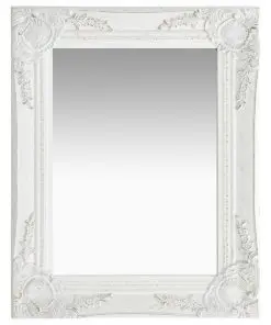 vidaXL Wall Mirror Baroque Style 50×40 cm White