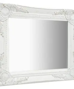 vidaXL Wall Mirror Baroque Style 50×40 cm White