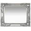 vidaXL Wall Mirror Baroque Style 50×40 cm Silver