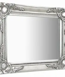 vidaXL Wall Mirror Baroque Style 50×40 cm Silver