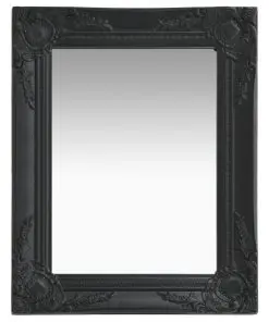 vidaXL Wall Mirror Baroque Style 50×40 cm Black