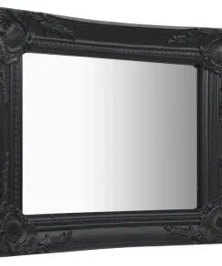 vidaXL Wall Mirror Baroque Style 50×40 cm Black
