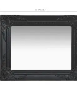 vidaXL Wall Mirror Baroque Style 50×40 cm Black