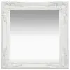 vidaXL Wall Mirror Baroque Style 50×50 cm White