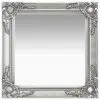 vidaXL Wall Mirror Baroque Style 50×50 cm Silver