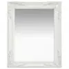 vidaXL Wall Mirror Baroque Style 50×60 cm White