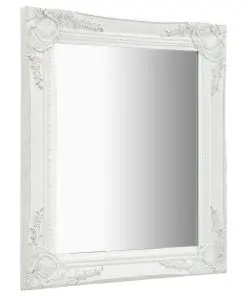 vidaXL Wall Mirror Baroque Style 50×60 cm White