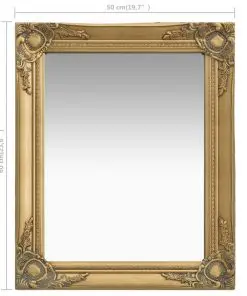 vidaXL Wall Mirror Baroque Style 50×60 cm Gold