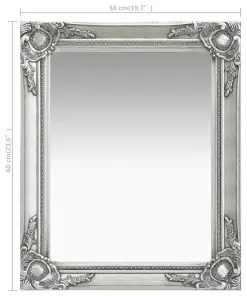 vidaXL Wall Mirror Baroque Style 50×60 cm Silver