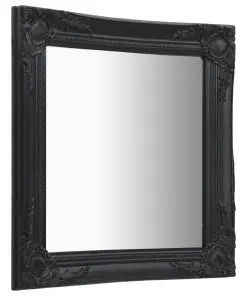 vidaXL Wall Mirror Baroque Style 50×60 cm Black
