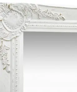 vidaXL Wall Mirror Baroque Style 50×120 cm White