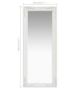vidaXL Wall Mirror Baroque Style 50×120 cm White
